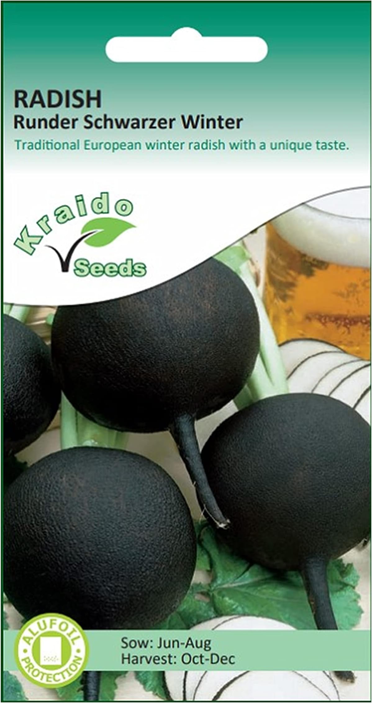 Black Winter Radish Seeds Runder Schwarzer Heirloom Raphanus Sativus 500 Seeds Grow Your Own Vegetable Perfect for Outdoor Growing or in Large Pots and Containers