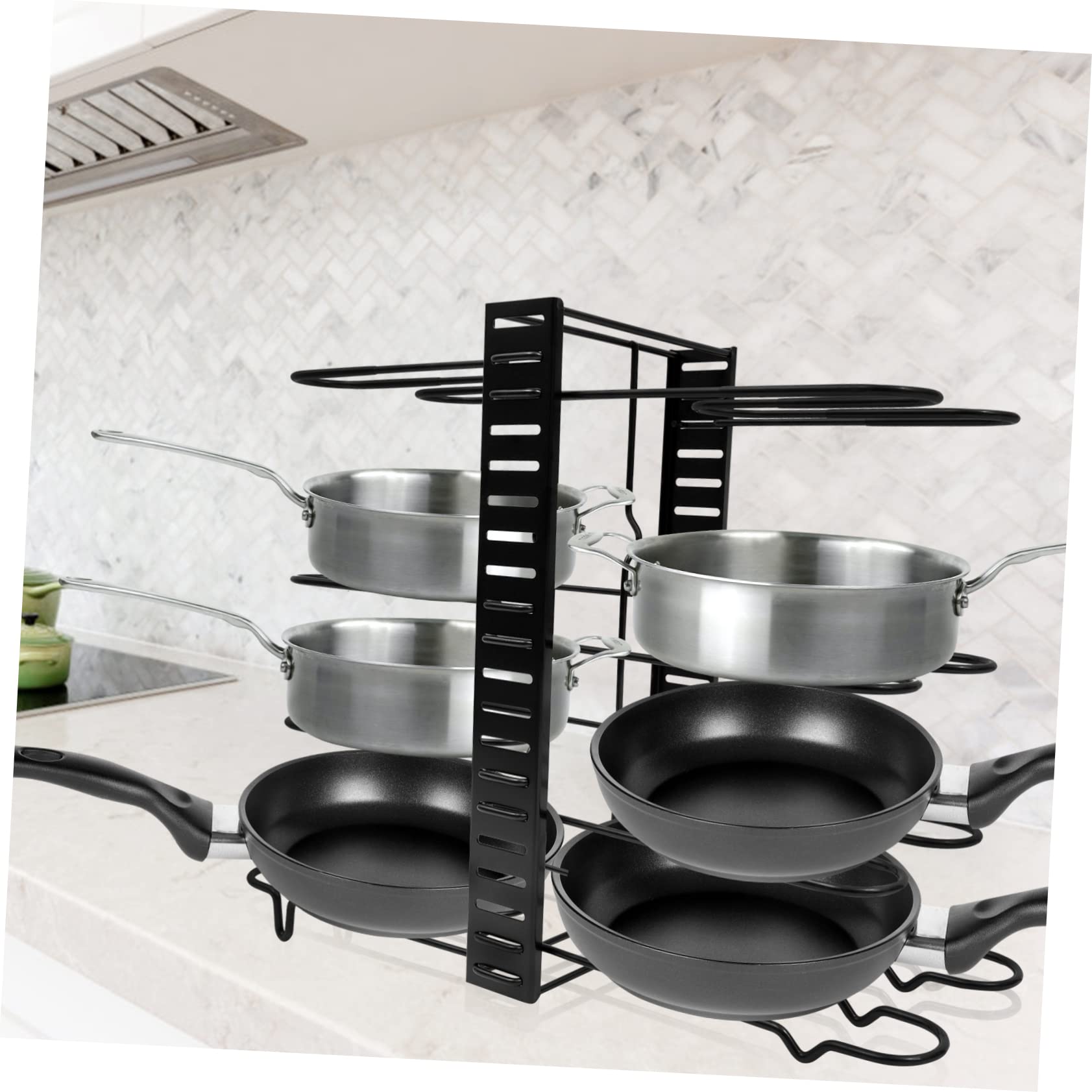 HEMOTON Estante Para Ollas Multifuncional Soporte Para Tapas De Ollas y Sartenes Organizador De Almacenamiento De Cocina Para Tapas y Tablas De Cortar