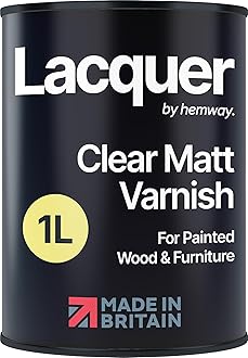 Hemway - Premium Clear Matte Protective Lacquer Paint | Multi-Surface Sealant for Interior & Exterior Furniture & Surfaces | Waterproof & Weatherproof, Fast-Drying Top Coat | 1 L