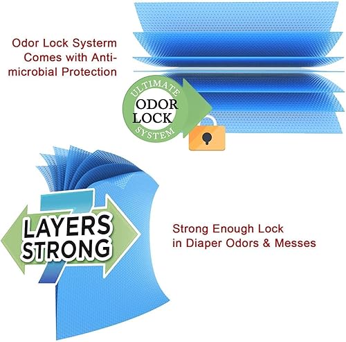 Miniatura 4 de Bolsas de repuesto para cubos de pañales, 34 bolsas con capacidad para 1088 unidades, compatibles con el sistema de eliminación de cubos de pañales
