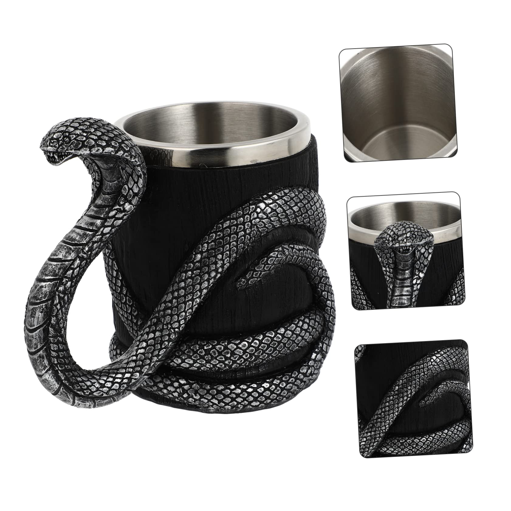 Gobelet Isotherme Maison 600ml Noir en Résine et Acier Inoxydable