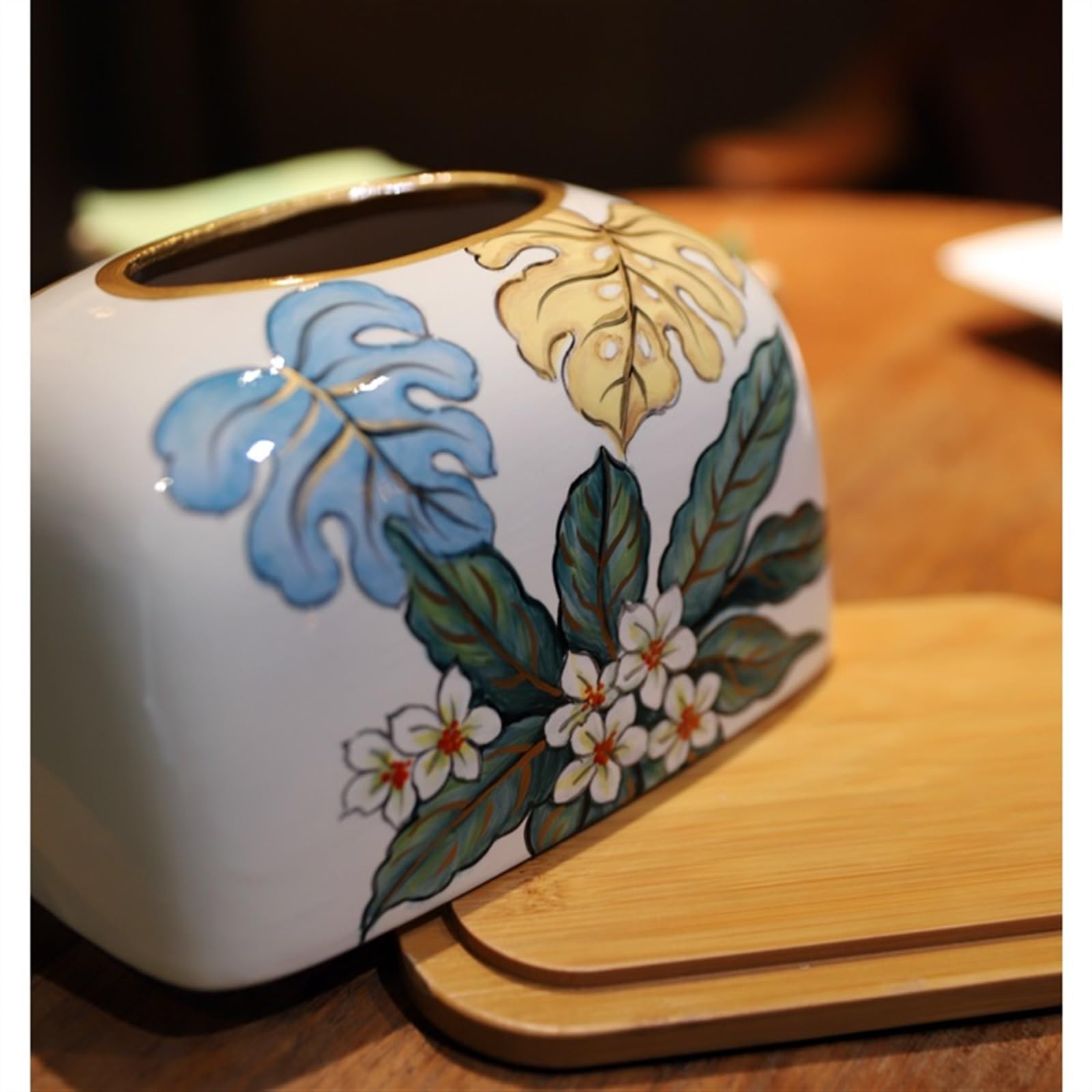 Porte-mouchoirs Boîte à mouchoirs créative de Style Chinois, tiroir Papier en céramique for Table Salon Domestique Décor de boîte faciale
