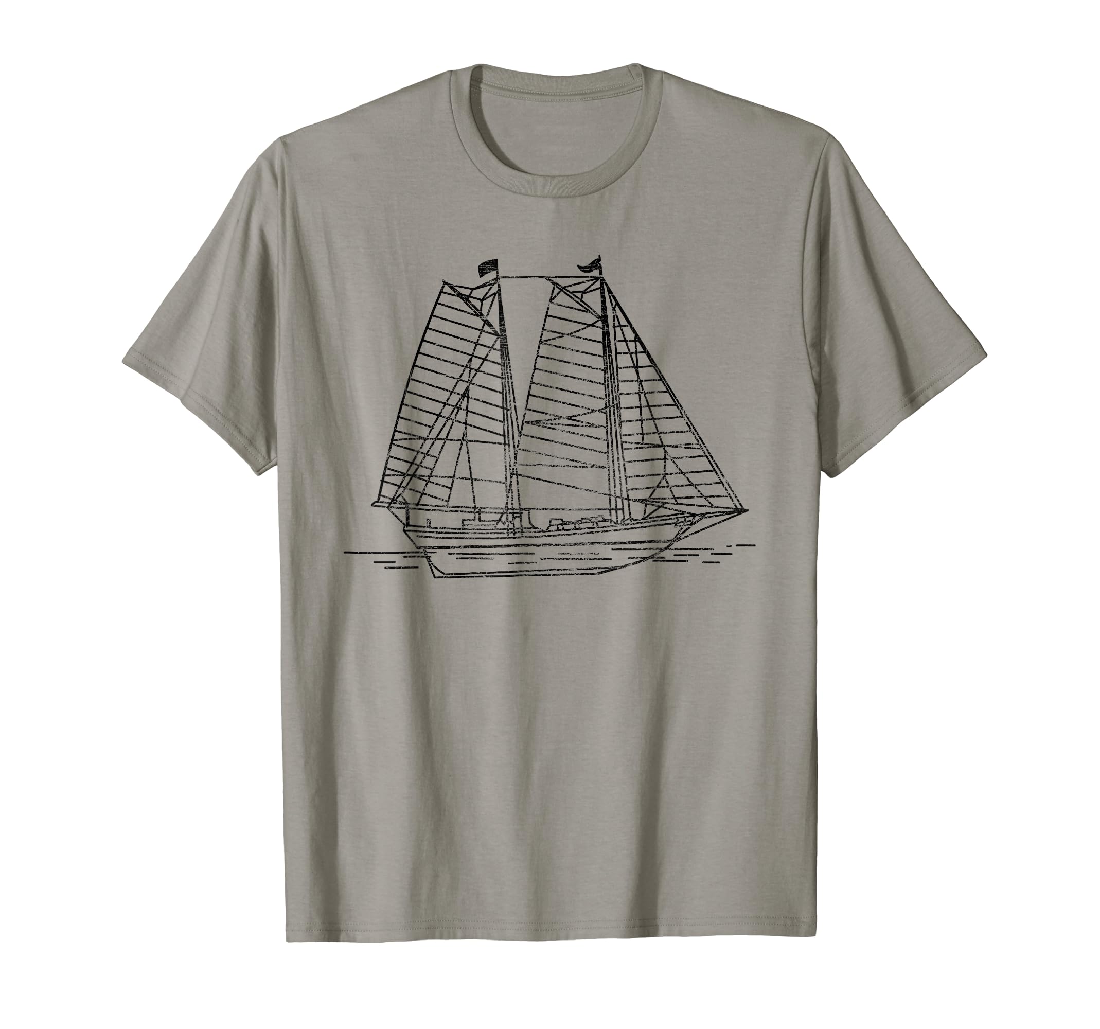 Cool Fisherman Sailor Sail Boat Men Women DesignFunny Vintage Retro Sailboat Blueprint Sailing Fishing Gift T-Shirt