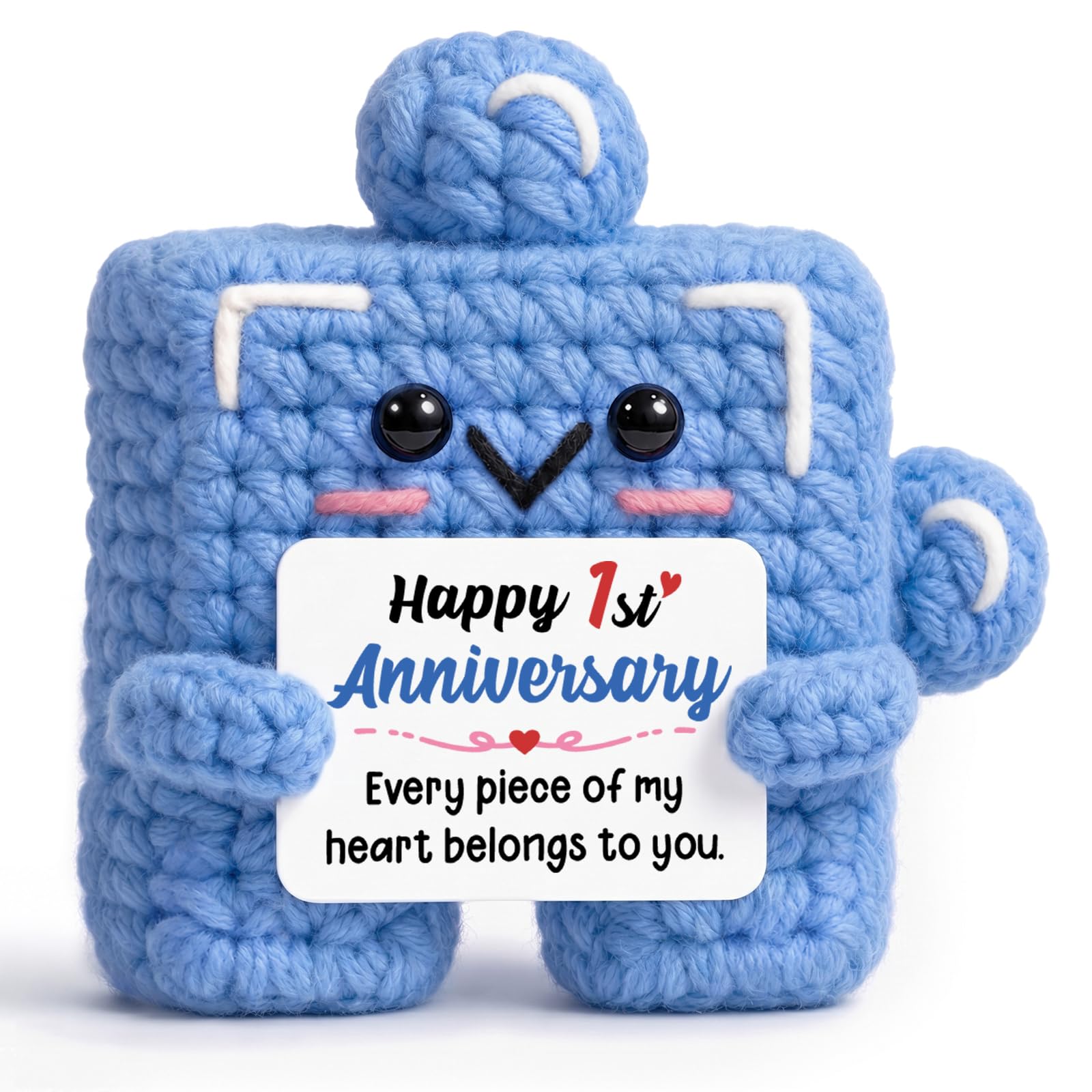 1st Anniversary Wedding Gifts for Him, Her, Boyfriends, Couples, Handmade Crochet Puzzle Doll, First Year Anniversary Presents for Boyfriend, Husband, Him — image 1