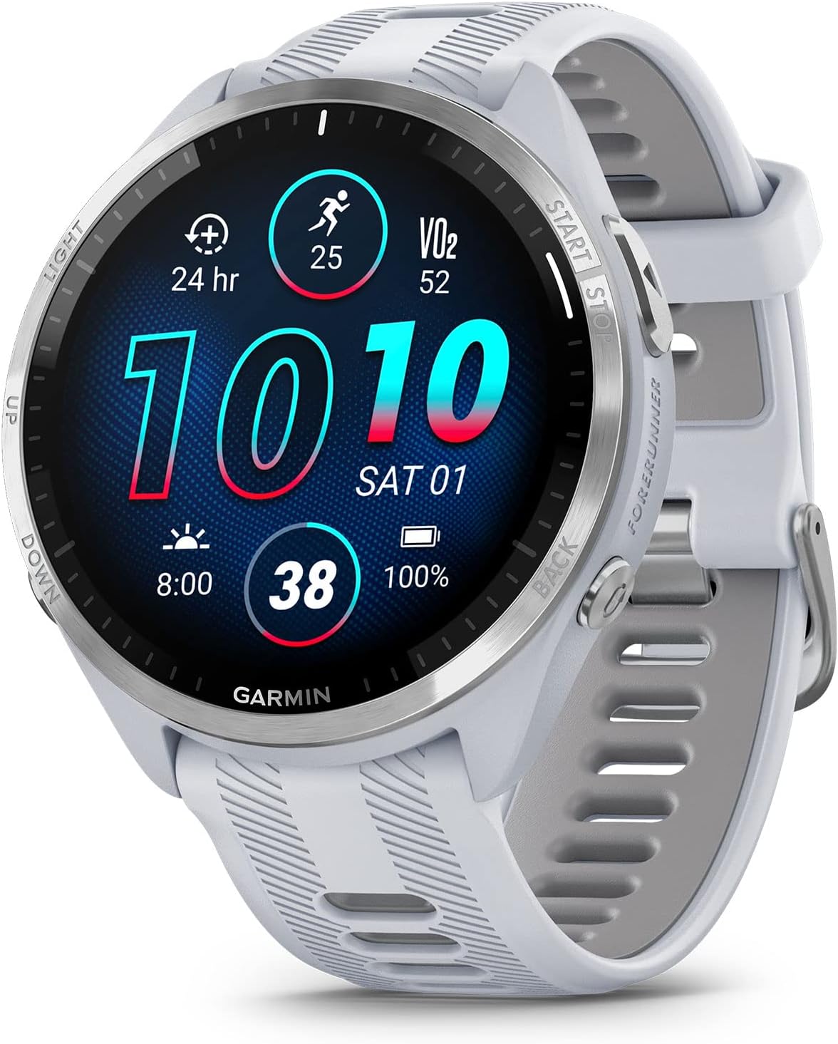 Forerunner® 965, Running Smartwatch, 47mm, Whitestone/Powder Gray | Maps, Advanced Training Metrics & Recovery Insights, Maps, Music On Your Wrist, Garmin Coach, Daily Suggested Workouts