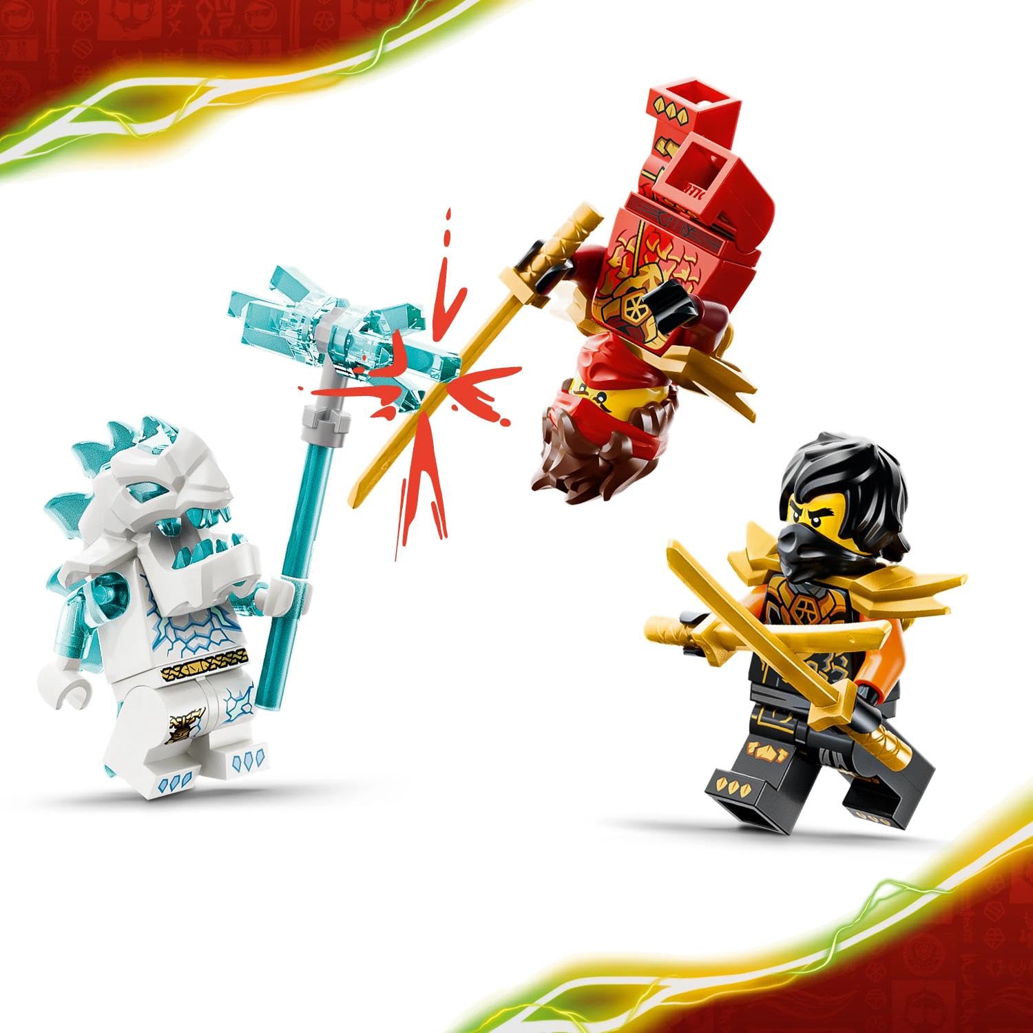 LEGO Ninjago Véhicules Combinables de Kai et Cole - Jouet Voiture de Ninja, Moto, 3 Minifigurines Dont Kai & Cole avec Katanas - Idée Cadeau pour Garçon 7 Ans ou Fan du Soulèvement des Dragons 71864