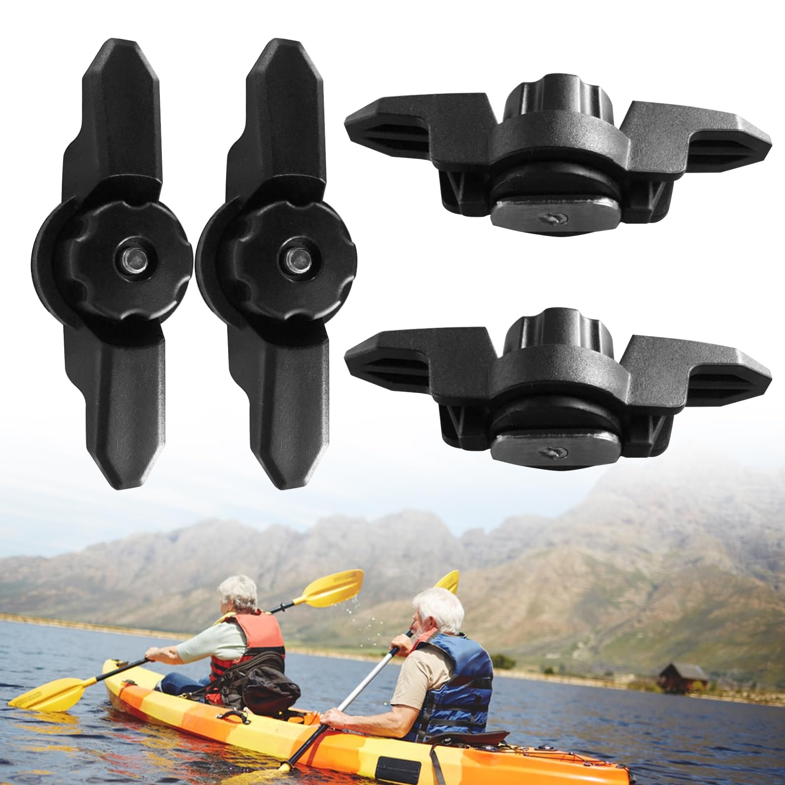 VLBPCR 4Pcs Kayak Track Mount Anchor Cleat, Line Cleat Kayak Anchor Cleat & Track Mount Line Cleat Rope Cleat for Kayak Track Rail Mount Accessories