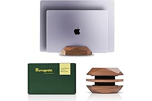 Nuvograin Dual Laptop Holder Vertical Laptop Stand, 2 Slots MacBook Vertical Stand