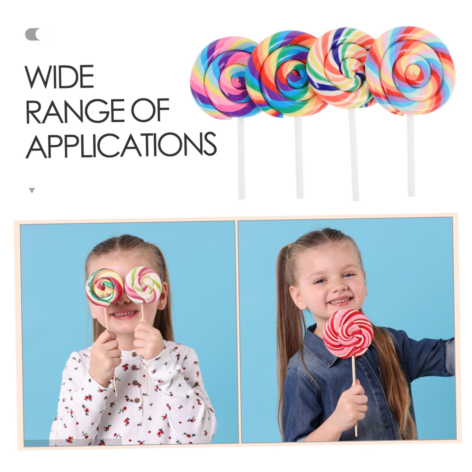 FUNOMOCYA 4pcs Realistic Mini Lollipop Props 4Pcs Resin Candy Ornaments for Dollhouse Decoration Photo Scene and Christmas Party Craft Accessories - Image 3