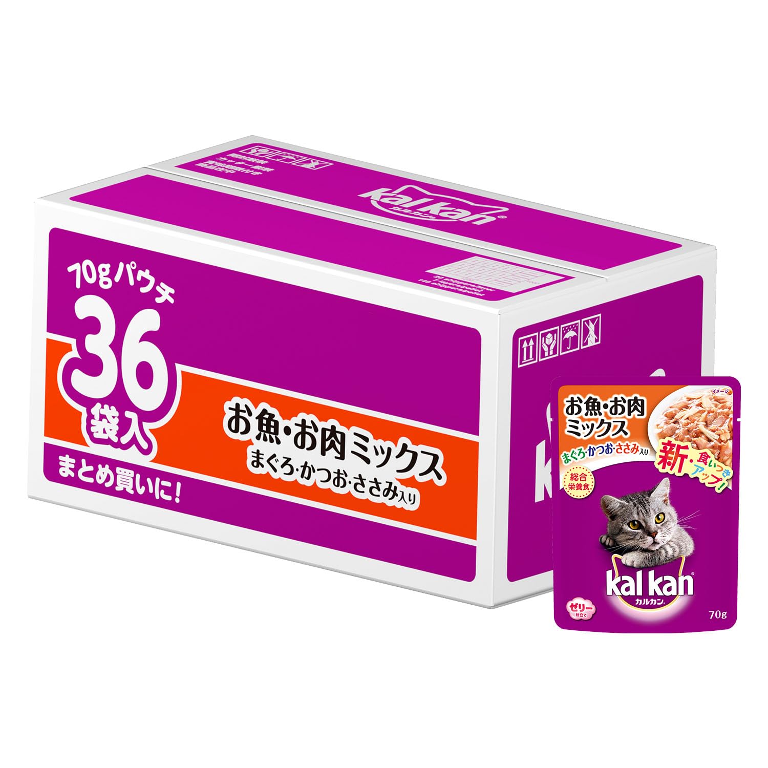 Amazon.co.jp: カルカン パウチ 1歳から 70g×36袋 お魚・お肉ミックス