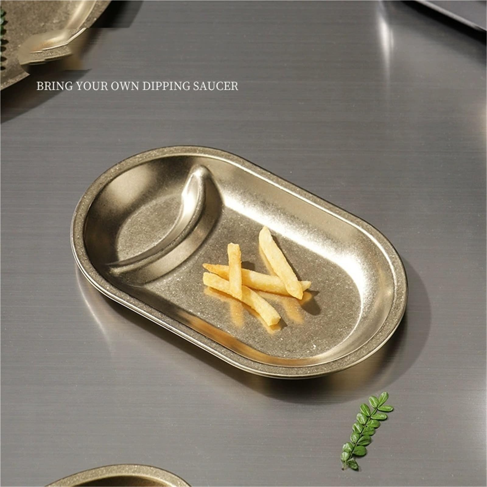 Platos de acero inoxidable de metal ligeros e irrompibles for la cena.(B,6pcs)