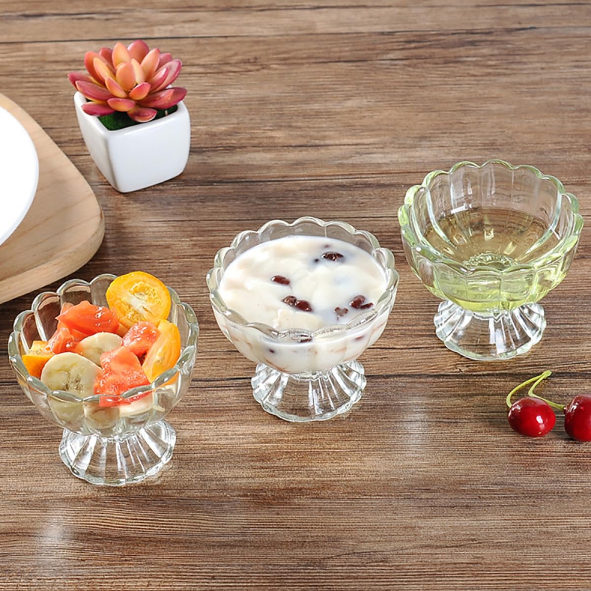 Coppa Gelato in Vetro 100ml, Set 6 Pezzi per Dessert | Vetro Trasparente, Struttura Monopezzo Riutilizzabile, Superficie Liscia Facile da Pulire