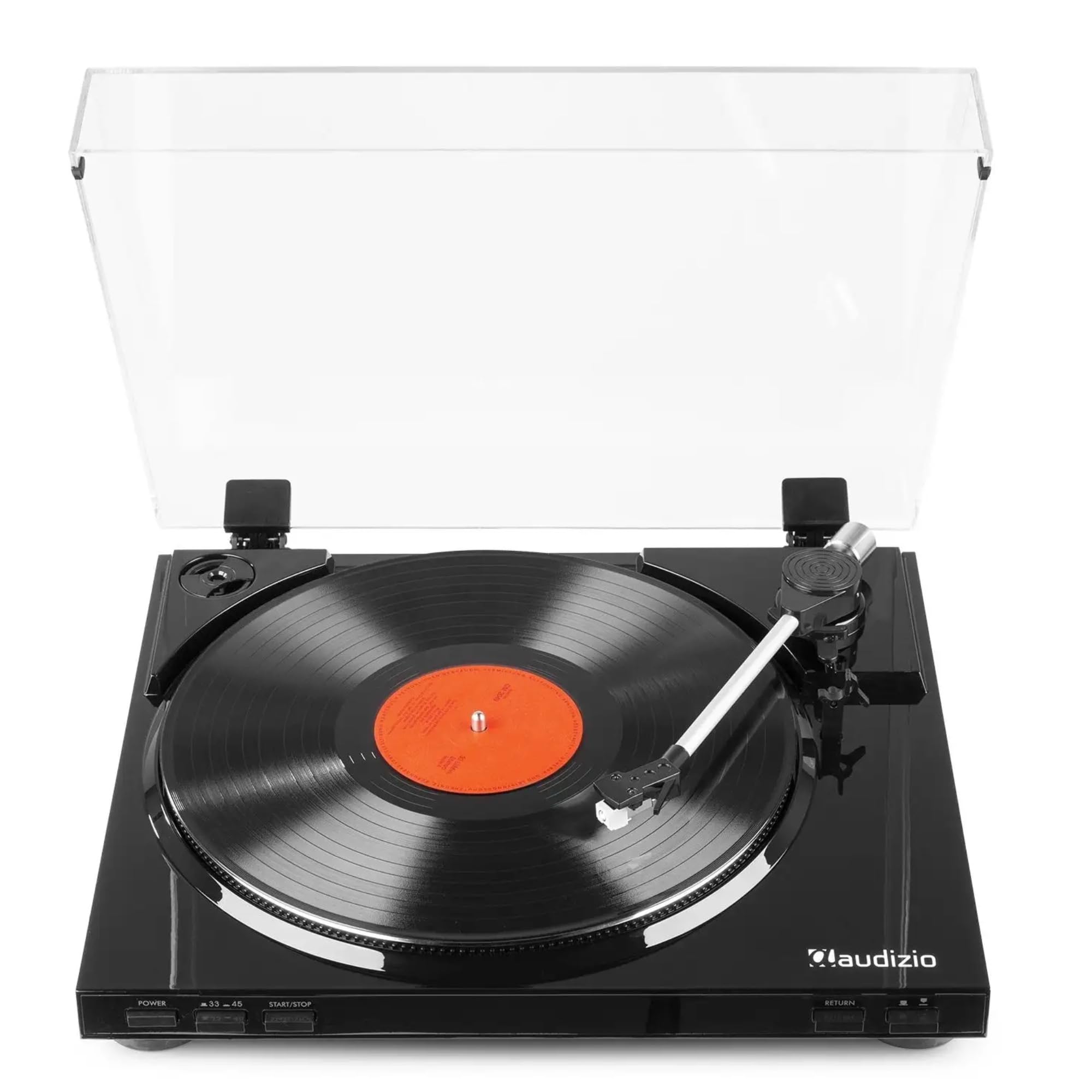 Audizio RP310 Platine Vinyle - Noir, Tourne-Disque avec Retour Automatique, 33 et 45 Tours, Cellule Audio Technica, Sortie HiFi RCA, Idéale pour Écouter Vos Anciens Vinyles