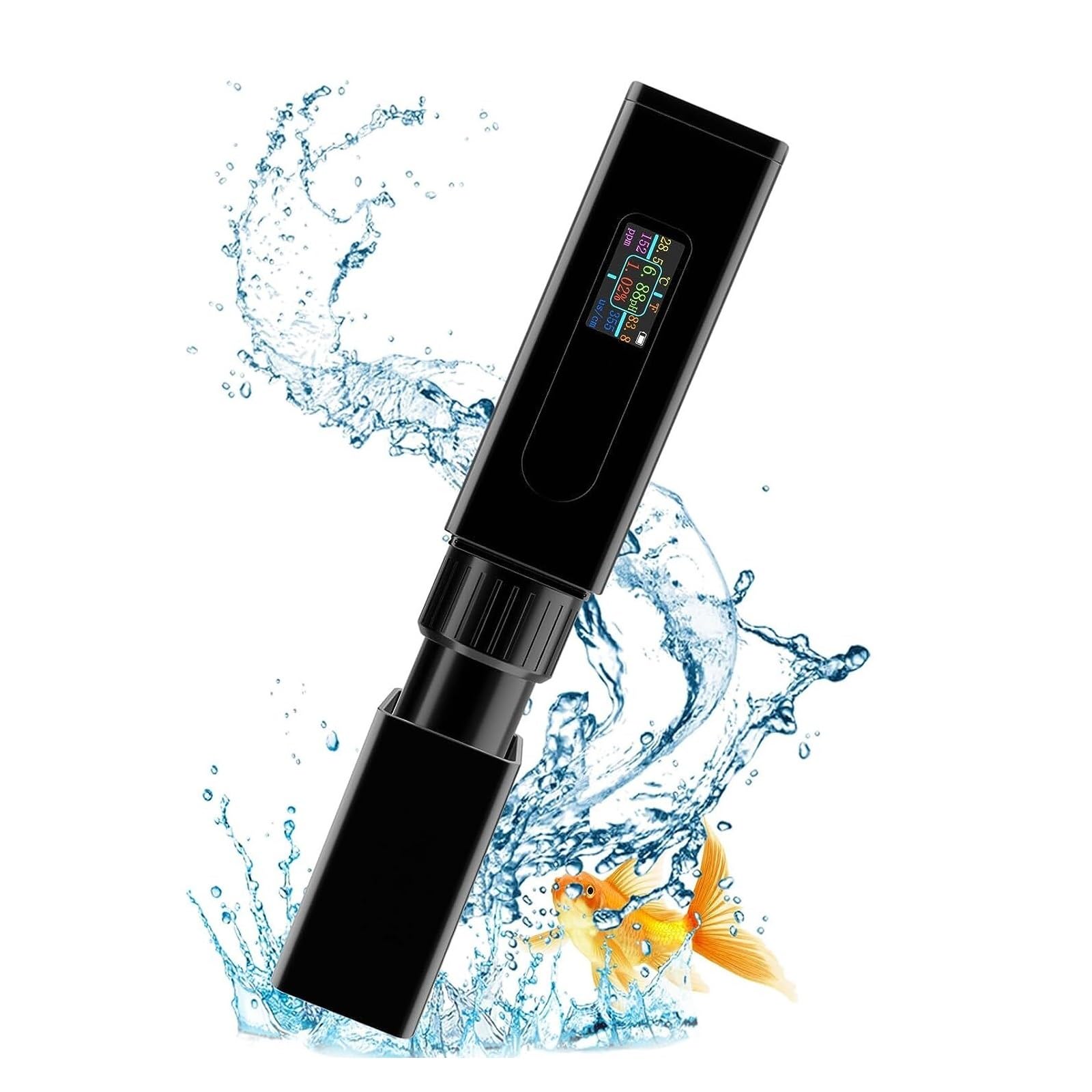 Probador recargable 5 en 1 de alta precisión, salinidad, PH, temperatura, EC y TDS for agua potable doméstica, acuario, piscina, Spa, Probador preciso