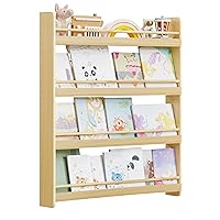 SONGMICS Libreria Montessoriana per Bambini, Scaffale per Giocattoli a 4 Ripiani