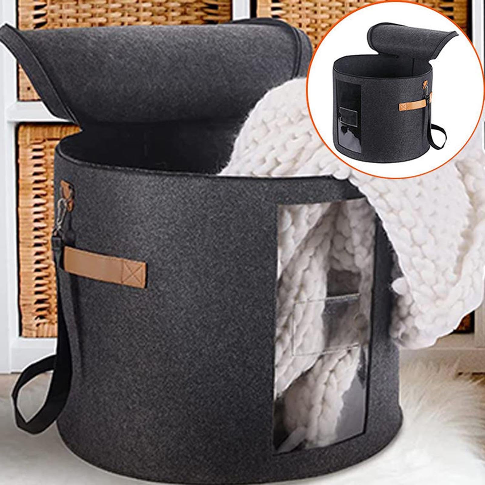Scatola per cappelli da cowboy - Custodia per contenitori per cappelli da 19" D X 17" | Custodia per cappello portatile | Custodia per cappello da baseball | Custodia pieghevole per cappelli grandi |