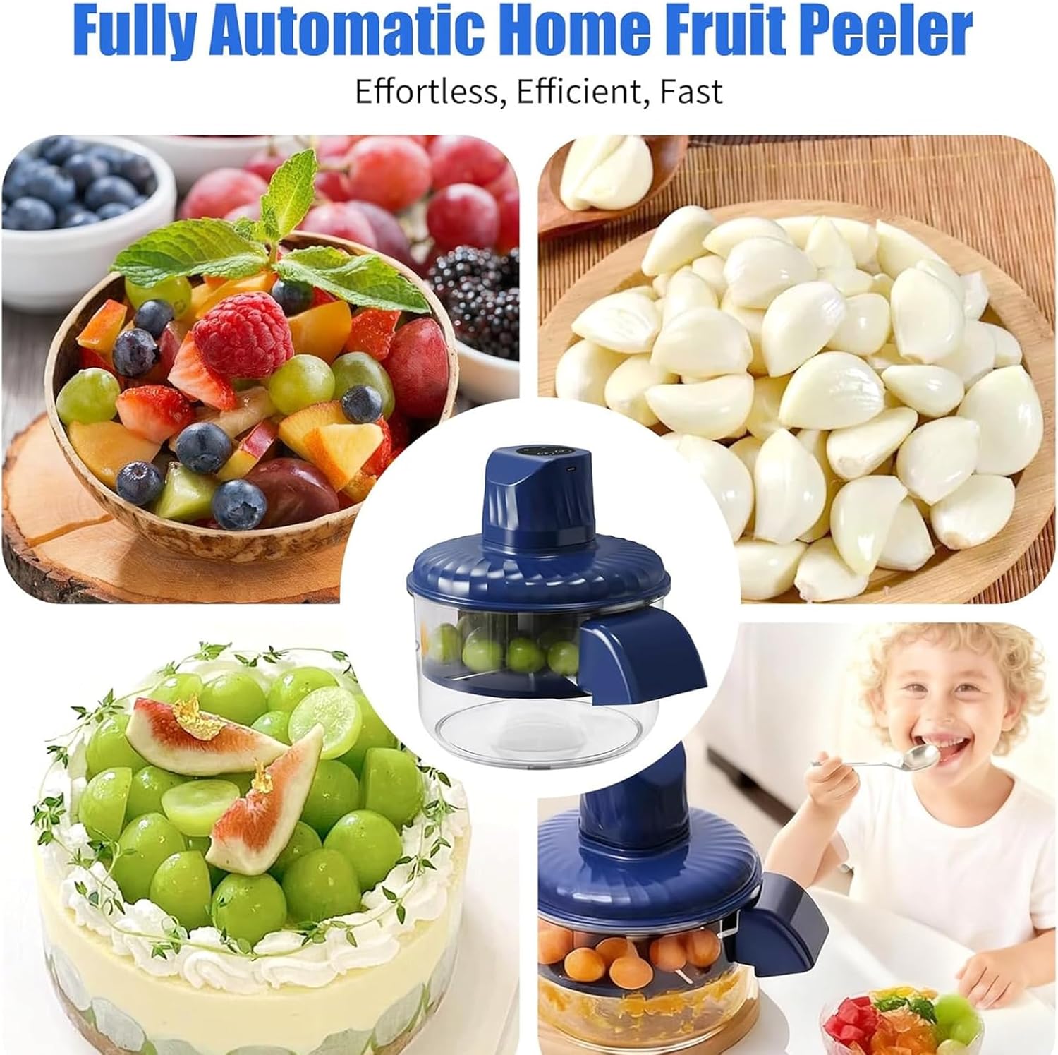 2026 Electric Grape Peeler, Automatic Fruit & Vegetable Peeling Machine for Potatoes, Grapes, Garlic & More, Rechargeable Cordless Electric Peeler, One-Touch Auto Peeling Tool for Home Kitchen