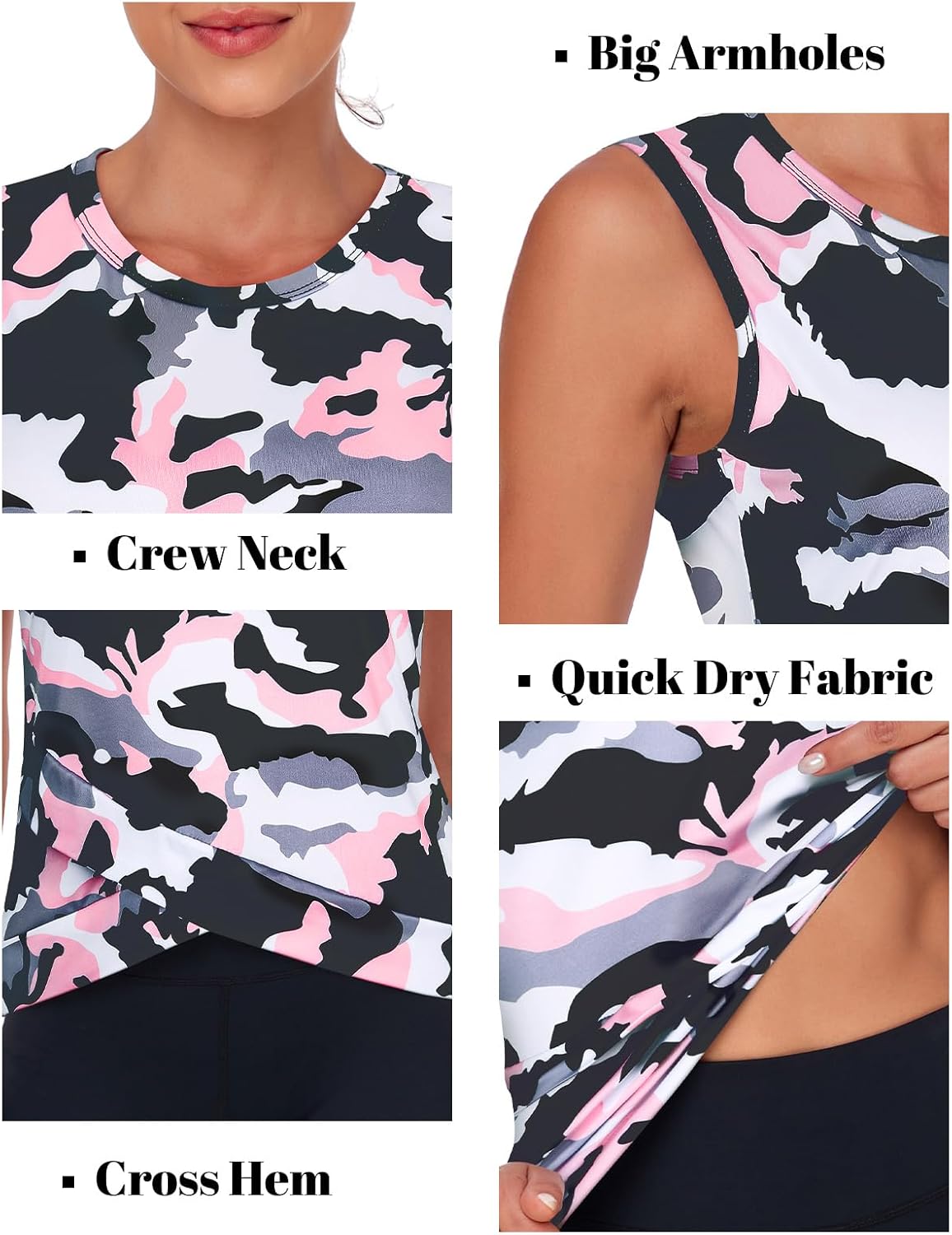 LURANEE Women's Workout Athletic Tank Tops Quick Dry Sun Protection Yoga Gym Crop Sleeveless Shirts - Image 5