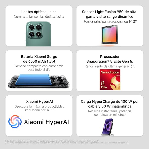 XIAOMI 17 - 12+512GB Smartphone, Leica Summilux Optical Lenses, Snapdragon 8 Elite Gen 5, 6.3" CrystalRes OLED Display, 100W HyperCharge, Charger Not Included, Black (ES Version) - 3