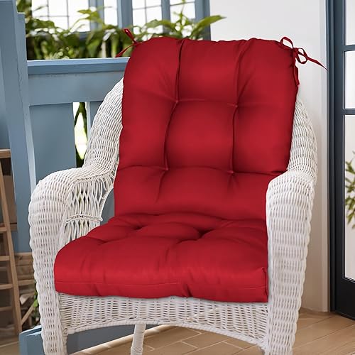 Miniatura 5 de EAGLE PEAK Juego de 1 cojines copetudos para asiento de exteriorinterior, 42 x 21 pulgadas, rojo