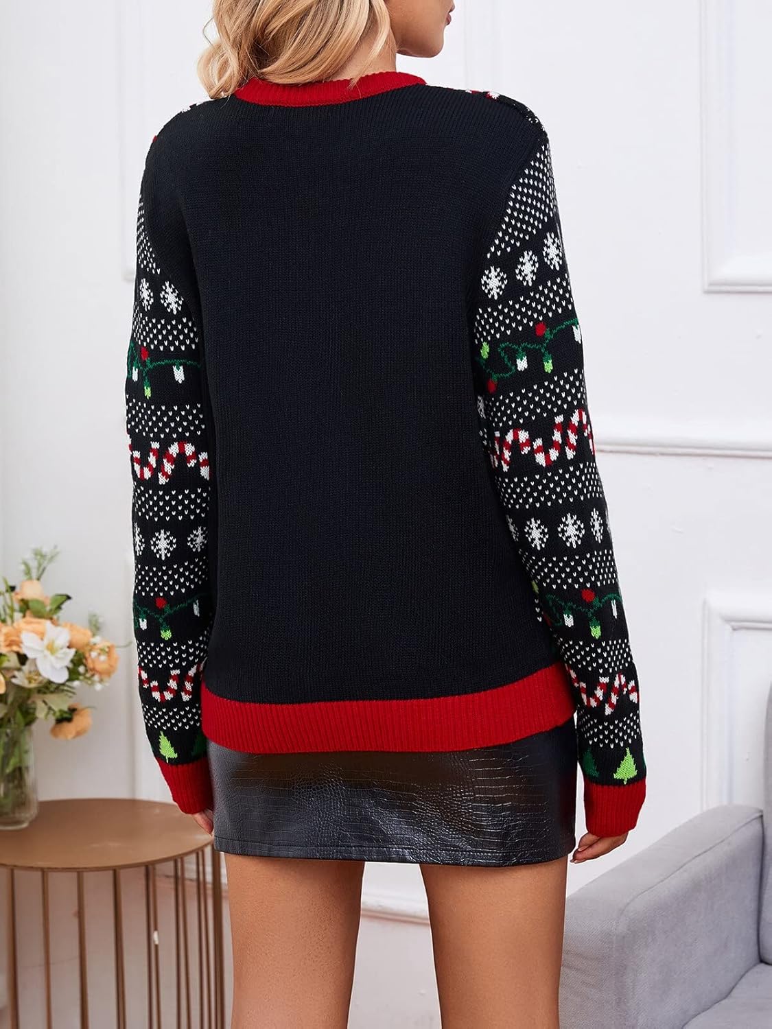 LANPULUX Christmas Sweater for Women Crewneck Adorable Ugly Christmas Sweater Family Matching Outfits Loose Pullover Knitwear - Image 5