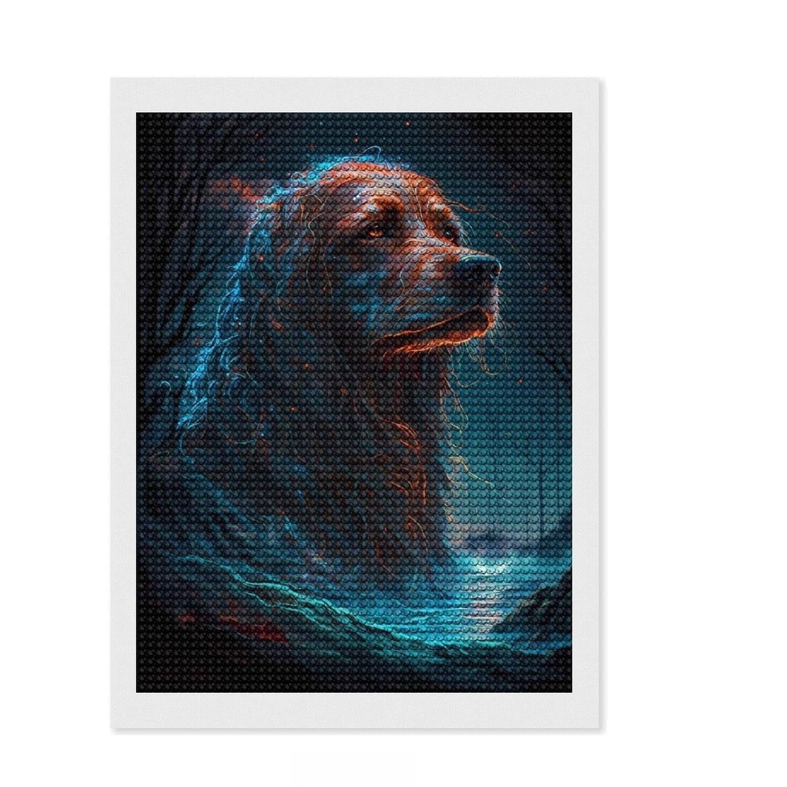 Junmoney Irish Setter Dog Quaint DIY Diamond Art Canvas Kit 12"x16", Easy to Enjoy, Adhesive Canvas, Aesthetic Room Decor, Thoughtful Handmade Gift