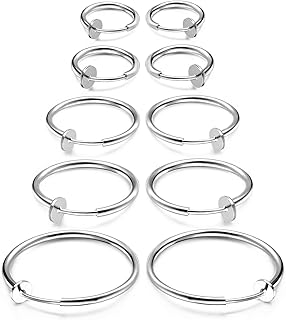 JewelrieShop Clip on Hoop Earrings for Women Fake Nose Ring Faux Lip Septum Ring