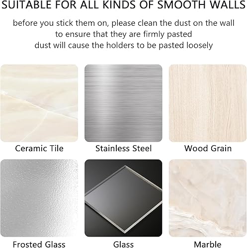 Miniatura 7 de Soporte de pared para control remoto, 2 piezas, soporte para controlador de TV, soporte remoto autoadhesivo, soporte para bolígrafo de pared,