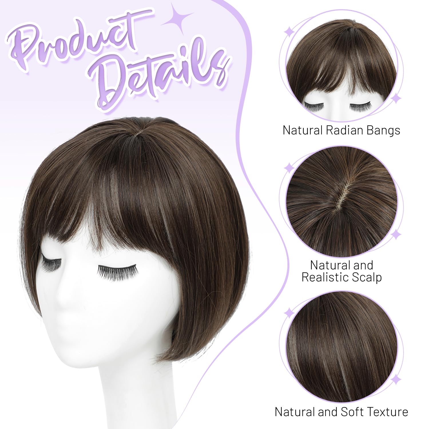 Amazon.com : UDU Short Bob Hair Topper for Women with  display picture 2