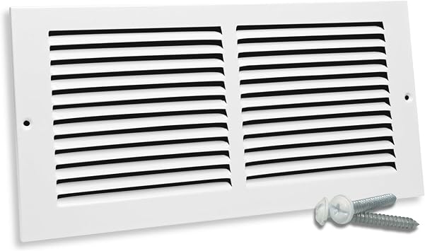 14 x 8 Inch Return Air Vent Cover, Solid Steel HVAC Grille for Wall or Ceiling, White Duct Opening, Durable Return Air Vent Cover, Airflow Ventilation Grille for Home or Office