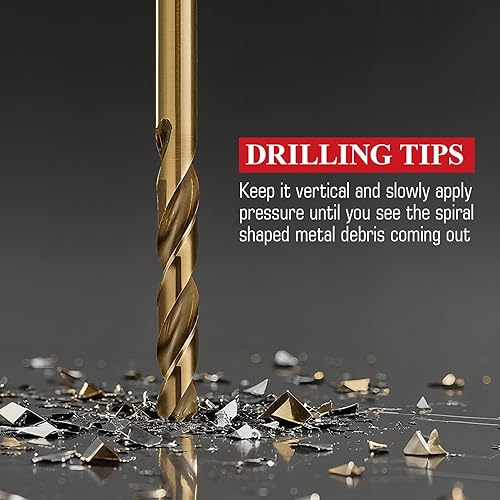 Miniatura 3 de Juego de 60 brocas de tamaño de cobalto, juego de brocas de acero de alta velocidad M35 (#1-60) para metal endurecido, acero inoxidable, hierro