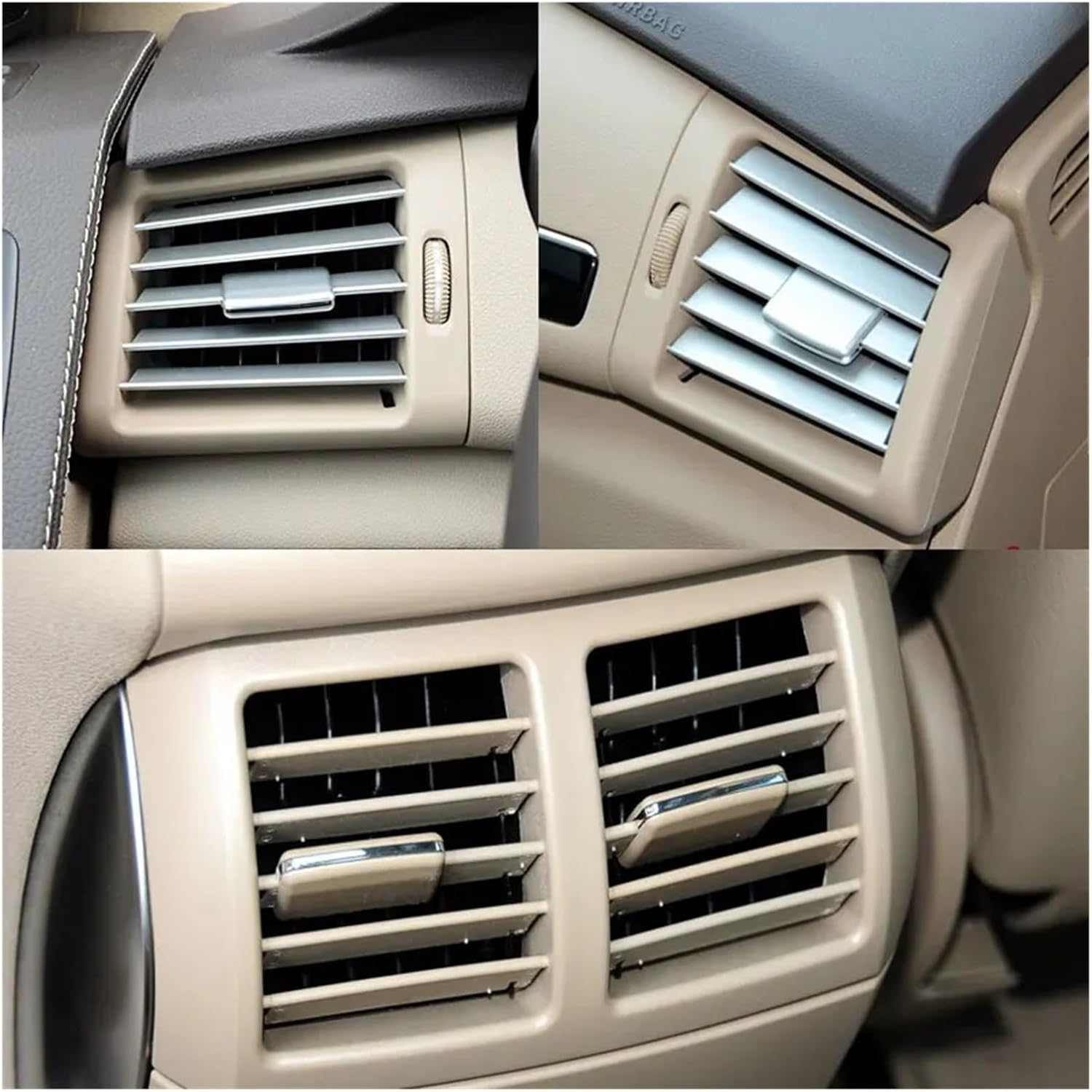Left Right Rear Central Air Conditioner Vent Outlet Chromed Grille Cover Compatible For Benz W251 R300 R320 R350 R400 R500(Right Black)