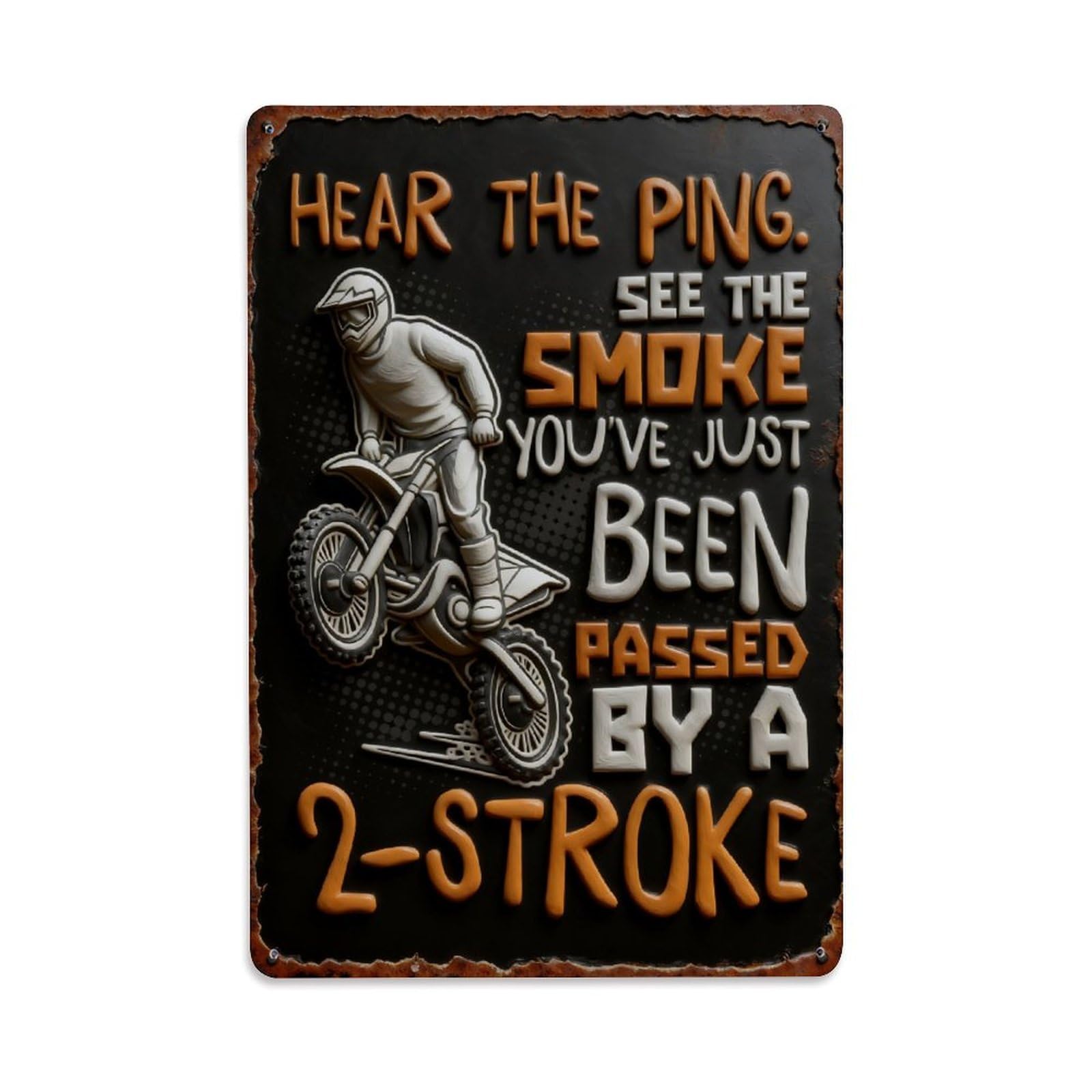 Hear The Ping See The Smoke Vintage Metal Tin Sign Retro Wall Decor, Bar Garage Cafe Kitchen Home Wall Art Poster Decoration 8x12inches