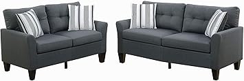 Poundex PDEX- Sofas, CHARCOAL
