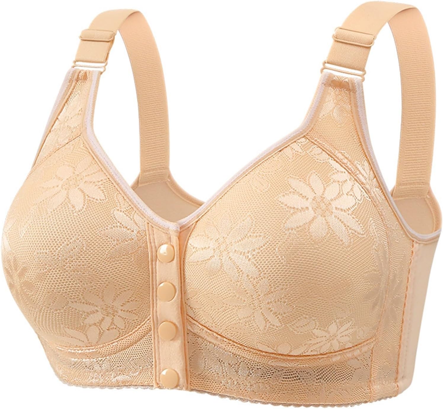Women's Fashionable and Casual Front Buttoned Underwear for Elderly People Skin Strapless Bra for Women