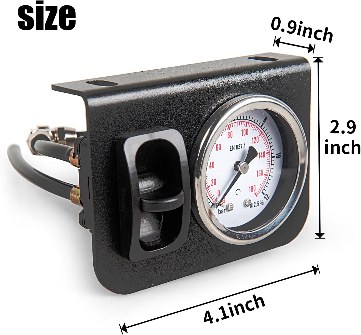 Air Gauge Control Kit in-Cab Single Panel Paddle Valve Switch with Quick Connect Fitting for Air Bag Suspension System 0-180psi
