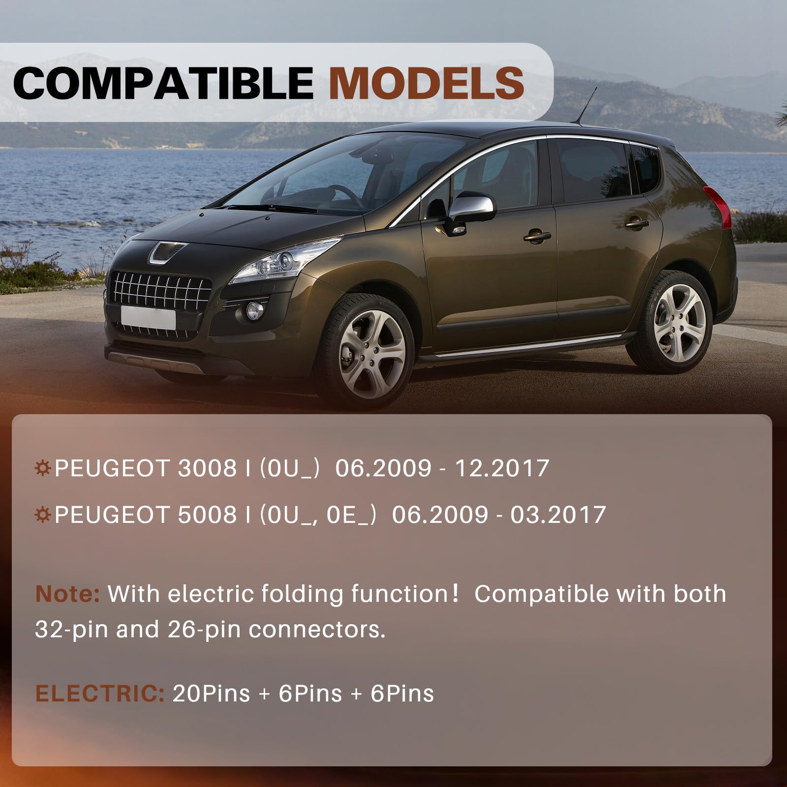 Pulsante alzacristalli elettrico Interruttore alzacristalli elettrico auto anteriore sinistro Adatto per 5008 3008 Wagon Codice articolo 96650621ZD 6490X6 96650620ZD Pieghevole elettrico