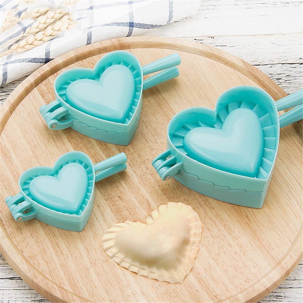 Set 3 Stampi Per Ravioli A Forma Di Cuore, Misure 6,5 - 8 - 10 Cm, Per Pasta Fresca, Dolci E Gnocchi