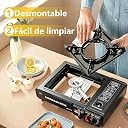 DROYALCREATIONS Portable Camping Stove, Stainless Steel, Black, with Carrying Case, 34x26x7.5 cm, for Outdoor Camping, Hiking, Trekking gallery image