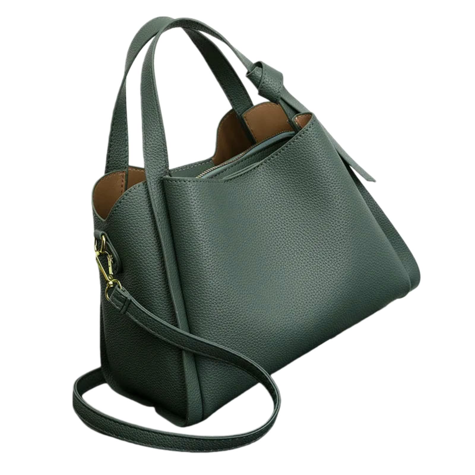 Veslyn Women's Green Tote Bag ；Makeup Fashion Spacious Crossbody – Handbag With Detachable Strap, Multi-Functional Purse For Office, Travel & Daily Life