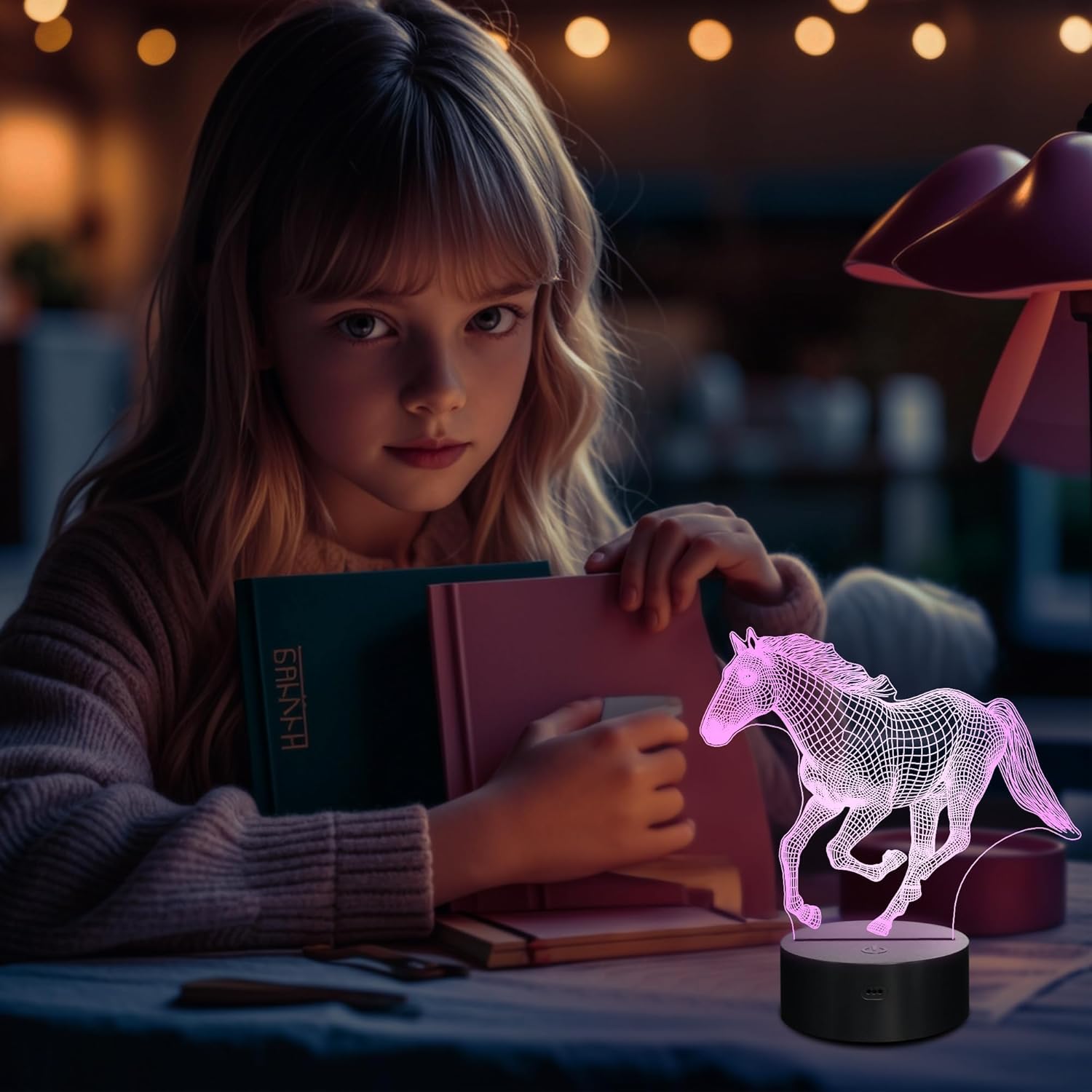 Horse Gifts for Girls, Horse Night Light for Girl Room, Horses Stuff 16 Colors Changing Lamp with Remote Control, Christmas Gift Birthday Holiday and White Elephant Gifts for Girls 6-12 8-12