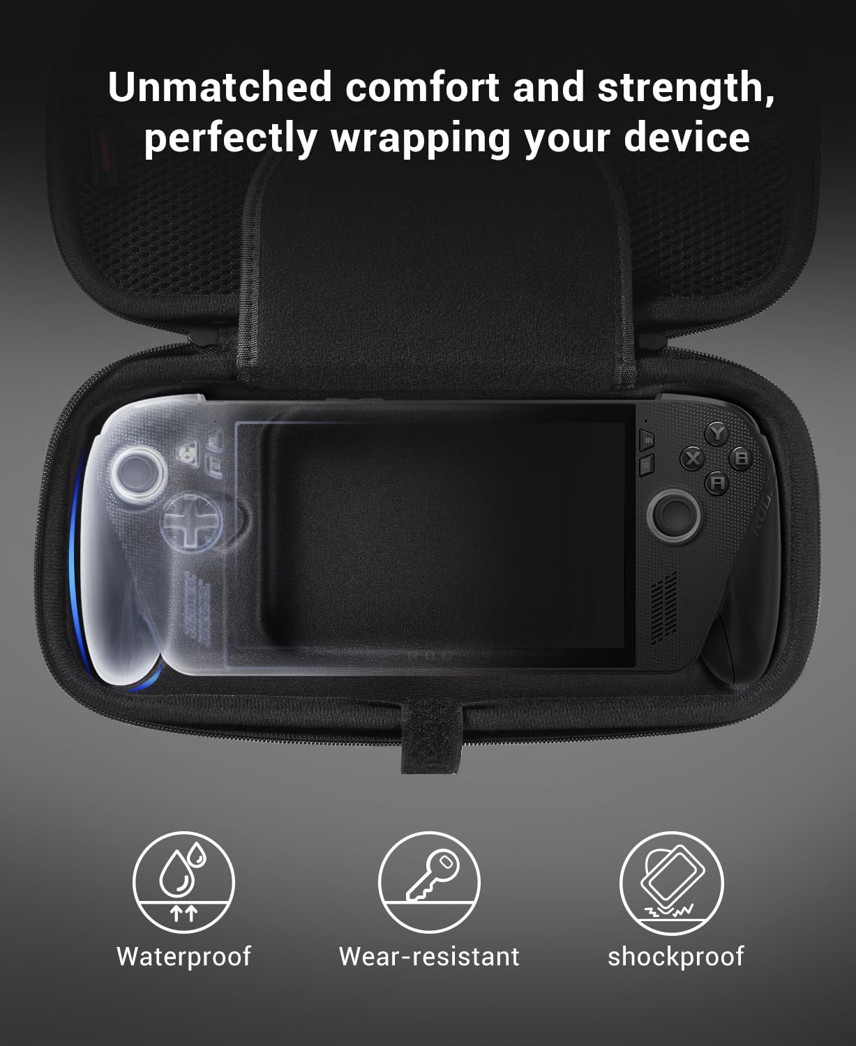 CoBak Hard Carrying Case for ASUS ROG Xbox Ally & ROG Xbox Ally X 7" 2025 - 3 in 1 Accessories Bundle with 2 Screen Protectors, 4 Thumb Grip Caps, 22 SD Card Cartridges, Portable Travel Bag, Black - Image 4