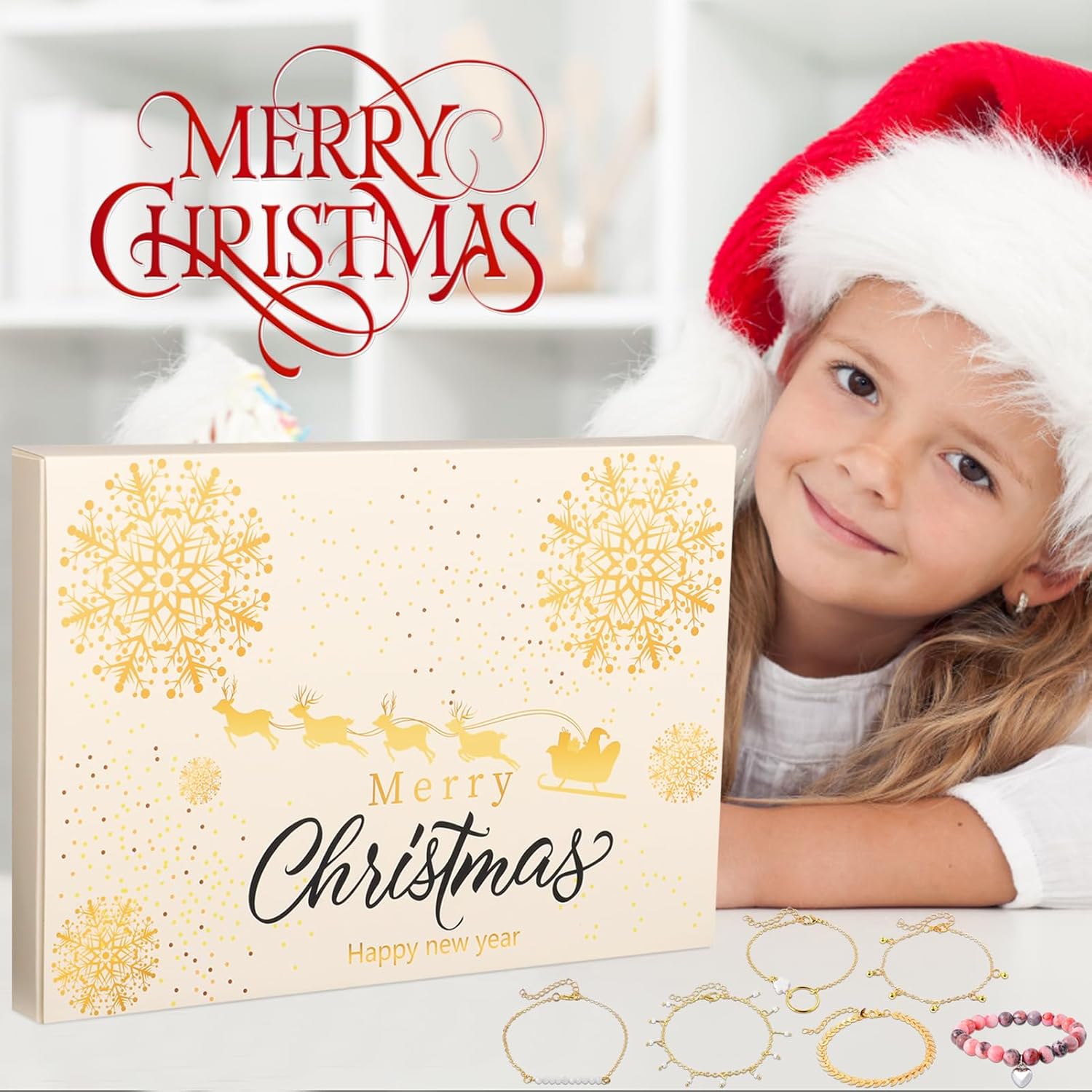 Kicpot Advent Calendar Jewelry for Adult 24 Days Holiday Surprise Countdown with Necklace Earrings Ring Bracelets Christmas Gifts for Women Teen Girlfriend Mom