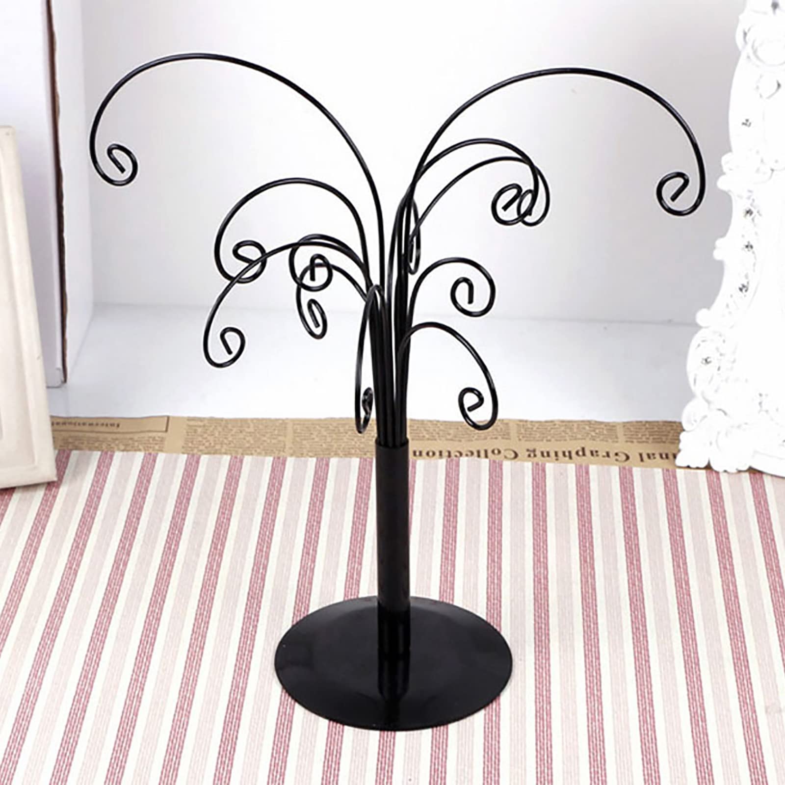 Julyue Metal Ornament Tree Display Stand Holder Hanger, 10.6 Inch Christmas Ornament Display Tree Stand, Christmas Holiday Display Stand for Ornaments, Jewelry and Small Craft Items (#1)