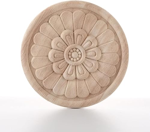 Miniatura 7 de Aplique de esquina tallada en madera para muebles del hogar, puerta, gabinete, decoración sin pintar, muebles tallados apliques onlays (4.8 x 7.9