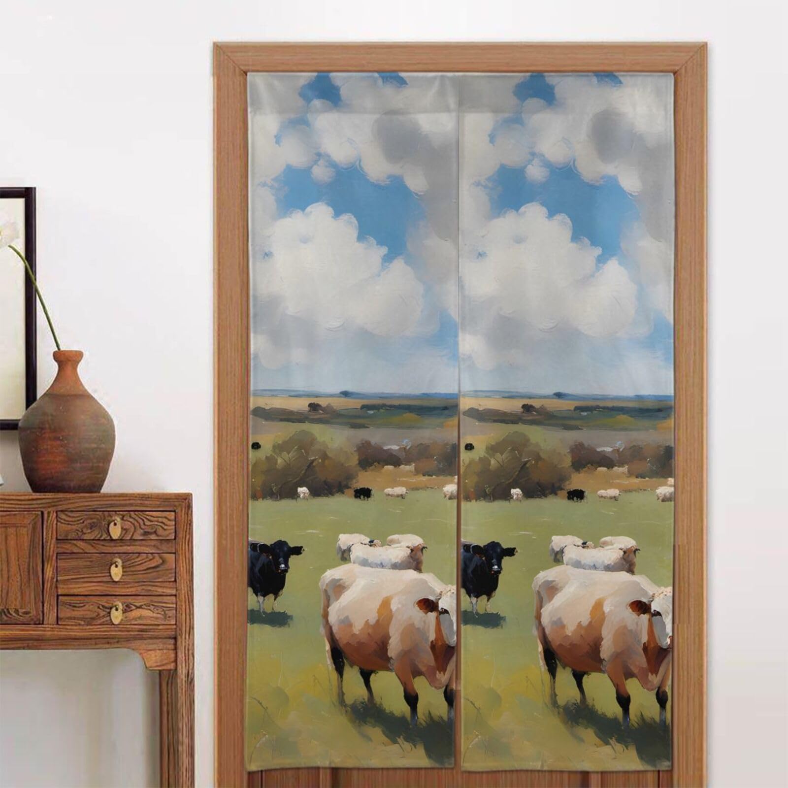 MTGFJD huge farm Door curtain, blackout, suitable for bedrooms, windows, kitchen, etc., 86 x 143 cm.