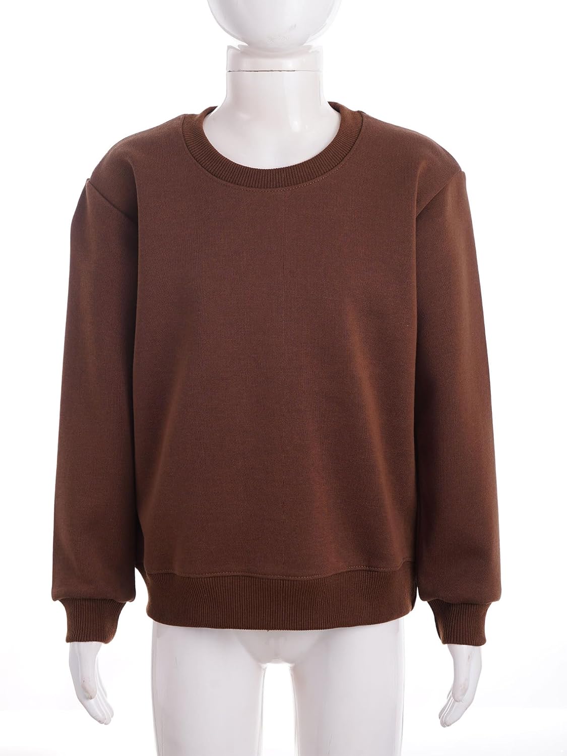ranrann Kids Boys Girls Sweatshirt Crewneck Long Sleeve Solid Fleece Pullover Tops T Shirt Sweater Age 2-14 Years