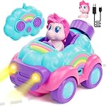 Lehoo Castle 2 Year Old Girl Toys, Rechargeable Remote Control Car with Lights & Music, Toddler Girl Unicorn Toys RC Car