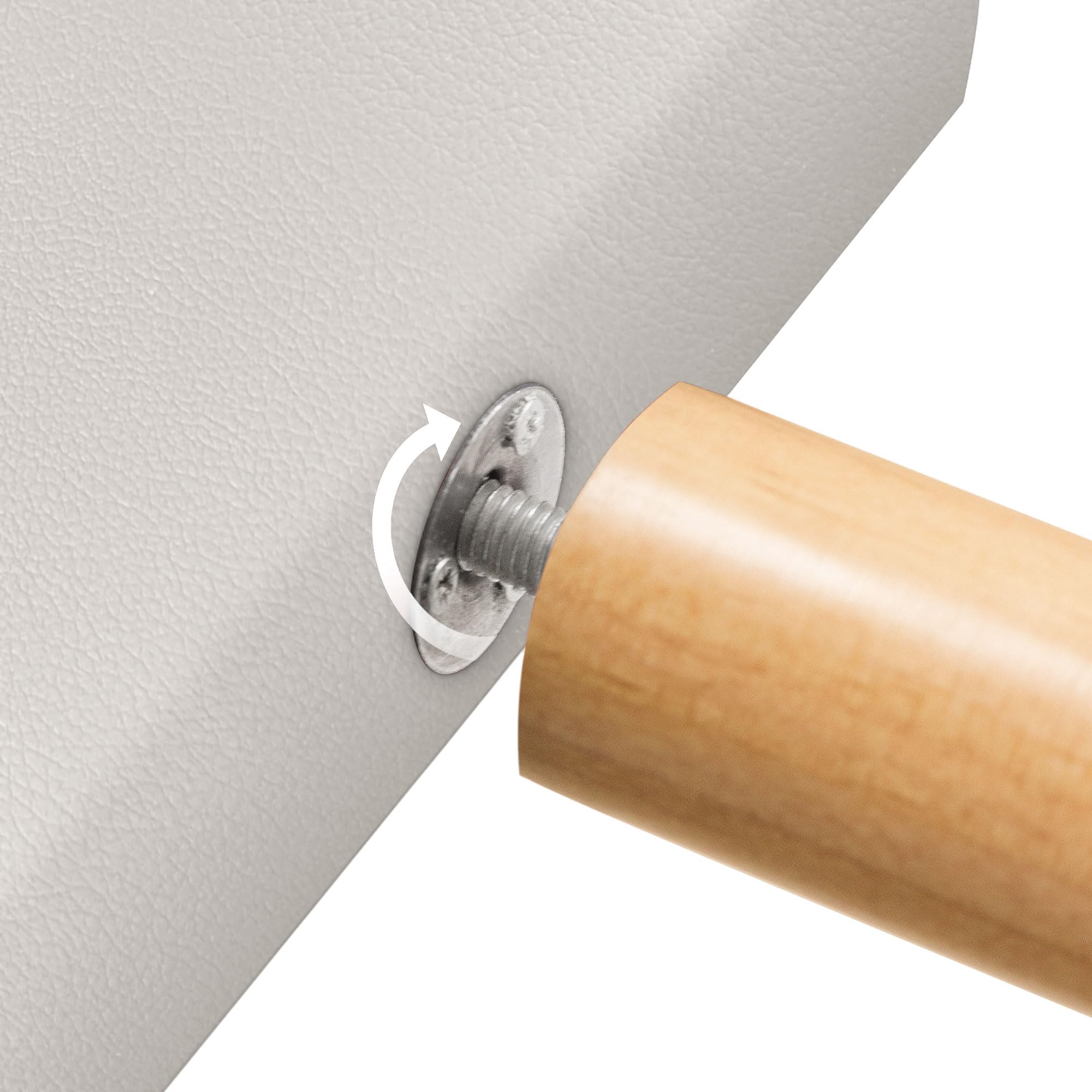 DHOME Testiera in Similpelle o Tessuto AQUALINE Pro con 2 file di bottoni e gambe Testiera imbottita Letto di Lusso (Similpelle Bianco Osso, 135x105cm (Letti 120/135/140))