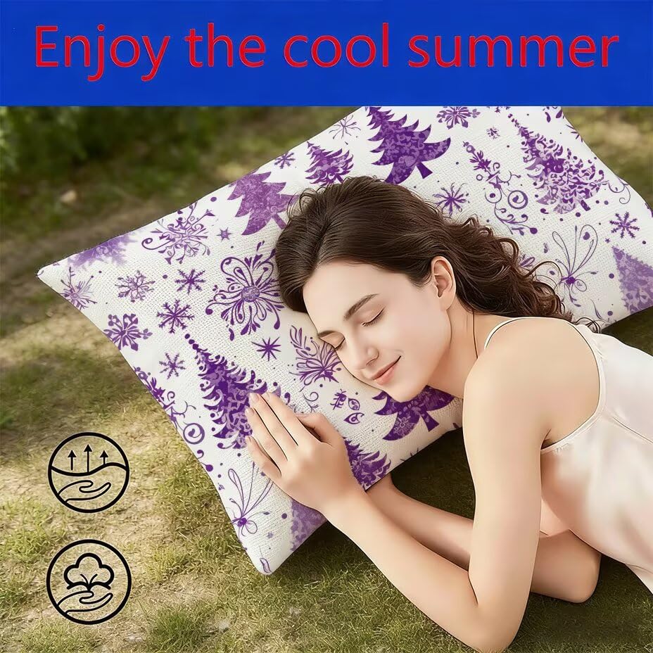 Housse de coussin extérieur imperméable 40x70 cm violette de jardin anti pluie - 4